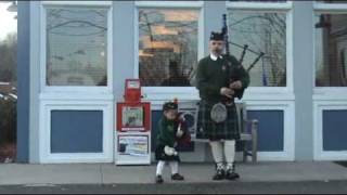 3 year old bagpiper Philip playing with Grandpa Gary Snowbeck for St Patricks Day [upl. by Fatima776]