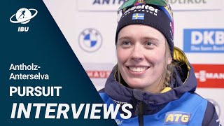 World Cup 2223 Antholz Women Pursuit Interviews [upl. by Viviene]