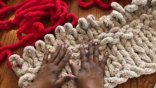 How to hand knit a Chunky Chenille Throw for less than 40 [upl. by Etat]