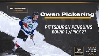 Owen Pickering REACTION Pittsburgh Penguins make 21 pick in 2022 NHL Draft [upl. by Sabu]