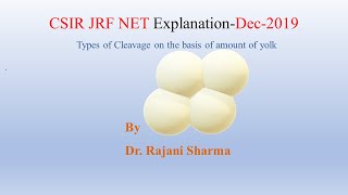 Types of Cleavage on the basis of amount of yolk CSIR JRF NET ExplanationDec2019 Animation [upl. by Netaf]