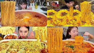 KOREAN Mukbangers Eating Massive Amount Of SPICIEST RAMEN NOODLES🍜🥵🌶️🔥 [upl. by Garcia88]