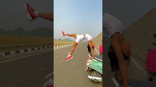 Scooty se stunt 😱 flexibility yogapractice fitness ytshortsindia ￼ [upl. by Remoh]