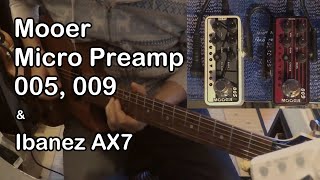 Mooer Micro Preamp 005 vs 009 with Ibanez AX7 ７弦ギター [upl. by Ylrahc]