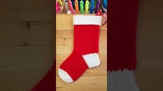 Crochet Christmas Stocking DIY shorts [upl. by Enomsed]