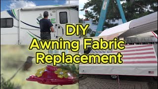 CF21 DIY RV Patio Awning Fabric Replacement leaveshade Part 2 [upl. by Strait]