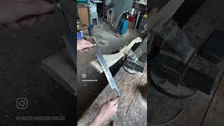 Drawknife work Shaping an axe handle eye [upl. by Ahseinat]