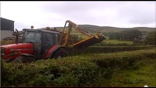 Cutting hedges with McConnel PA95 hedge cutter [upl. by Klement964]