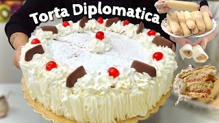 TORTA DIPLOMATICA DECORATA il dolce delle feste FACILE E VELOCE [upl. by Youngman517]