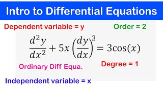 🔵01  Differential Equations Order Degree Ordinary and Partial Differential Equation [upl. by Sheng]