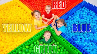 Five Kids Find the children in the colored balls  more Childrens Songs and Videos [upl. by Frager628]