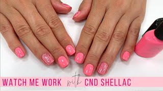 Full Salon StepbyStep Manicure wCND Shellac non invasive Watch Me Work 💖 [upl. by Ishmul]