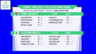 NPC  Kingsgrove Sports Twenty20 Cup  Round 1  Sydney University v Blacktown Mounties [upl. by Mordecai]