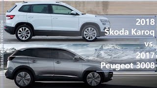 2018 Skoda Karoq vs 2017 Peugeot 3008 technical comparison [upl. by Aicnetroh]