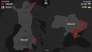 Finland amp Ukraine Invasion  Day by Day Timelapse Comparison [upl. by Ikkela]