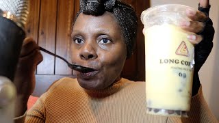 Slurping Passion Fruit Frozen 🧋Bubba Tea ASMR Eating Sounds [upl. by Acie221]