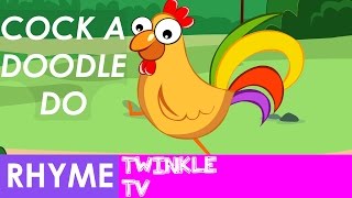 Cock a Doodle Doo Nursery Rhyme with Lyrics  Twinkle TV [upl. by Ginder]