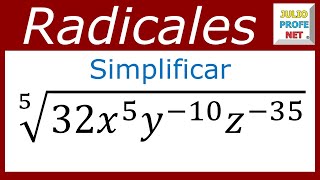 SIMPLIFICACIÓN DE EXPRESIONES CON RADICALES  Ejercicio 5 [upl. by Cirderf789]