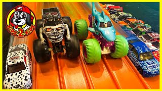 MONSTER TRUCKS VS RACE CARS  Our FAVORITE Monster Jam amp Hot Wheels Racerverse RACING COMPILATION [upl. by Crissy]