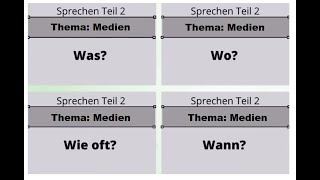 TELC DeutschAlmanca A2 PrüfungSınavSprechen Teil 2  Konuşma  Bölüm 2 Thema Medien  medyalar [upl. by Raasch261]