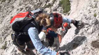 Sentiero attrezzato Günther MessnerDolomiti [upl. by Onnem]