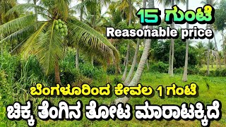 15 GUNTE SMALL COCONUT FARM LAND SALE IN CHANNAPATNA RAMANAGARA CHARAN 7338474634 NEAR BENGALURU [upl. by Eivla]