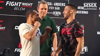 UFC Belem John Dodson vs Pedro Munhoz Media Day Staredown  MMA Fighting [upl. by Namara]