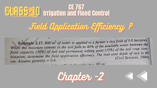 Field Application Efficiency  Example 217  Class 10  Irrigation and Flood Control  SKGarg [upl. by Novi]