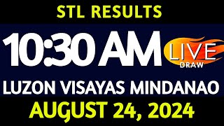 Stl Result Today 1030 am draw August 24 2024 Saturday Luzon Visayas and Mindanao Area LIVE [upl. by Rexanna]