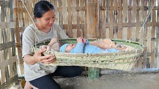 Knit a bamboo cradle for your child  A fun day with your children  Single mom life [upl. by Nwahsem]