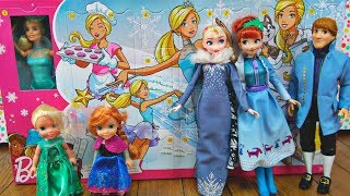 Elsa and Anna toddlers get Barbies advent calendar [upl. by Rolyt]