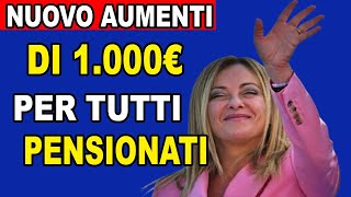 INPS CONFERMA AUMENTO DI 1000 EURO PER TUTTI I PENSIONATI [upl. by Reiser]