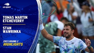 Tomas Martin Etcheverry vs Stan Wawrinka Highlights  2023 US Open Round 2 [upl. by Colier]