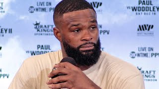 TYRON WOODLEY FIRST IMMEDIATE REACTION AFTER JAKE PAUL KNOCKOUT TELLS FANS TO quotRESPECT JAKEquot [upl. by Elleirbag]