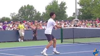 Novak Djokovic Slow Motion 1st Serve Kick Serve amp Volleys 240FPS 1080p [upl. by Kelby]