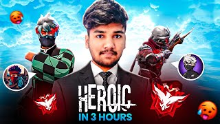 HEROIC IN JUST 3 HOURS 😈 WITH BOSS OFFICIAL amp ZEROX FF 🍷🗿 GARENA FREE FIRE [upl. by Hendren]