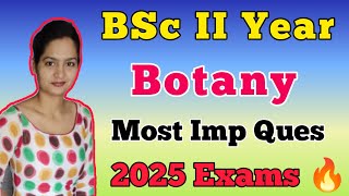 BSc 2nd Year Botany Most Important Questions 2025 Exams 🔥 Dear Pari [upl. by Sholley]