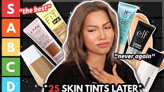 RANKING ALL OF MY SKIN TINTS from best to worst oily skin [upl. by Ihcehcu]