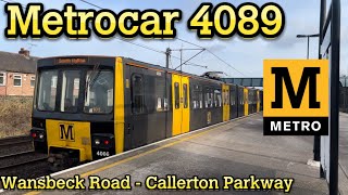 Tyne and Wear Metro Metrocar 4089 Wansbeck Road  Callerton Parkway [upl. by Colton]