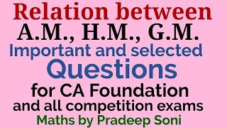 AM GM HM with examples Statistics CA Foundation Maths by Pradeep Soni [upl. by Dric]