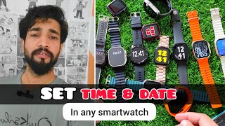 How to fix time in smartwatch  Smartwatch time and date setting [upl. by Ecnerwaled645]