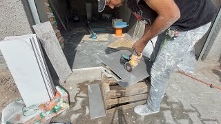 120x60 Porcelain Tile Installation and Adjustment Techniques to Avoid Gaps [upl. by Jago]