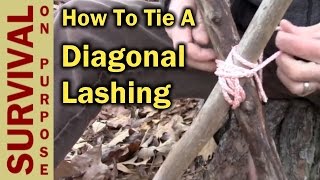 How To Tie A Diagonal Lashing  Boy Scout Knots and Lashing [upl. by Alaaj]