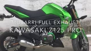 Kawasaki Z125 Pro Musarri Full System Exhaust  Stainless Steel [upl. by Lemrahs]