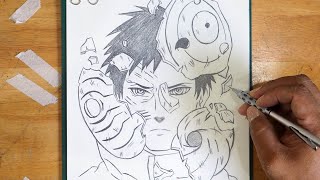 How To Draw Obito 3 Masks  Step By Step  Naruto Art [upl. by Nevada]