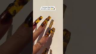 Tortoise Shell Nails 🐢🤎shorts [upl. by Sekyere420]