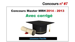 Concours n°7 Master Management des Ressources Humaines MRH Fsjes Agadir 20142013 [upl. by Farlee]