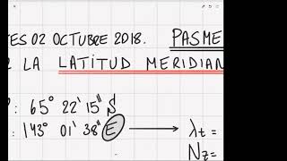 CLASE 14  PASMER Y LATITUD MERIDIANA [upl. by Glorianna]