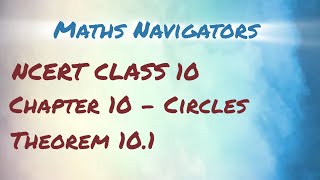 NCERT CLASS 10 CHAPTER 10 THEOREM 101 [upl. by Anoniw]