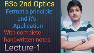 Geometrical path optical pathamp Fermats principle of least time ll Bsc2nd [upl. by Euqinot]